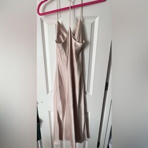 Express Gold Halter Slip Dress for Weddings
